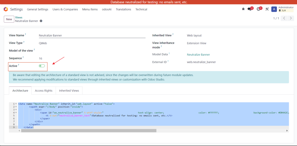 Cara Melakukan Disable Database Neutralized pada Odoo ERP 3