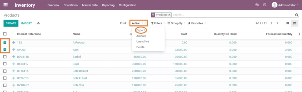 Cara Melakukan Import dan Export Data di Odoo ERP 8