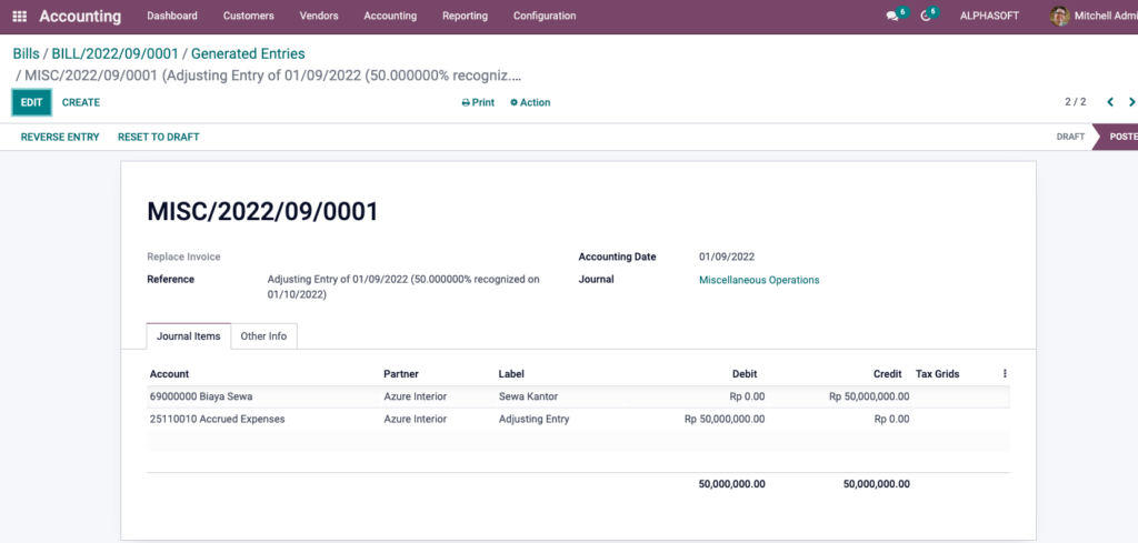 Fitur Cut Off Date di Journal Entries Odoo ERP 5