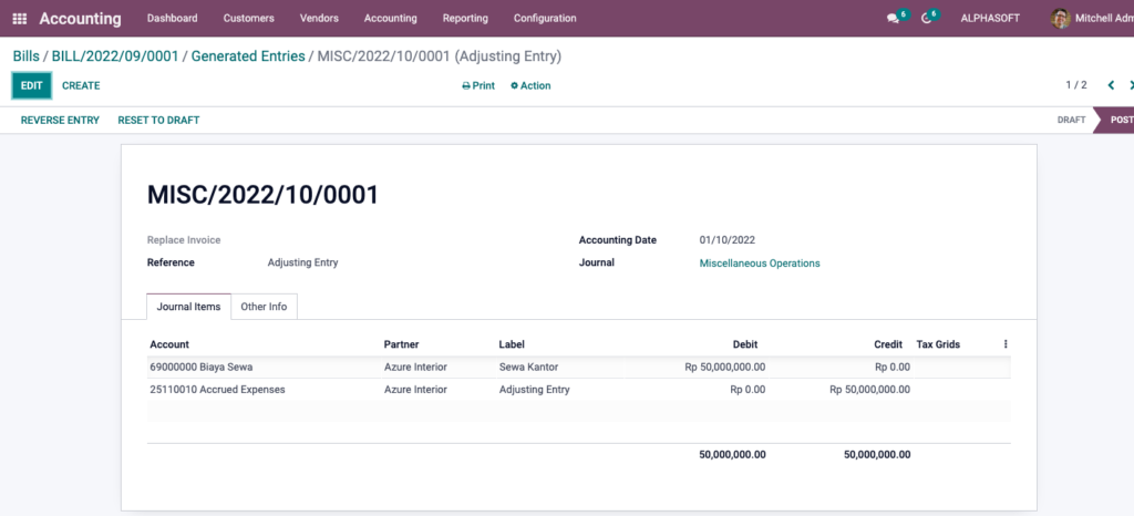 Fitur Cut Off Date di Journal Entries Odoo ERP 6