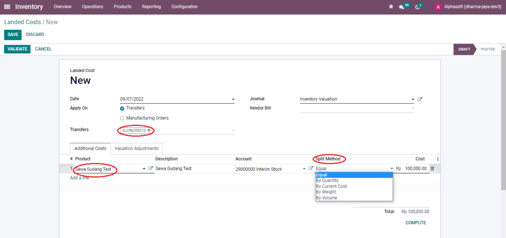 Penerapan Landed Cost pada Produk di Odoo ERP 15