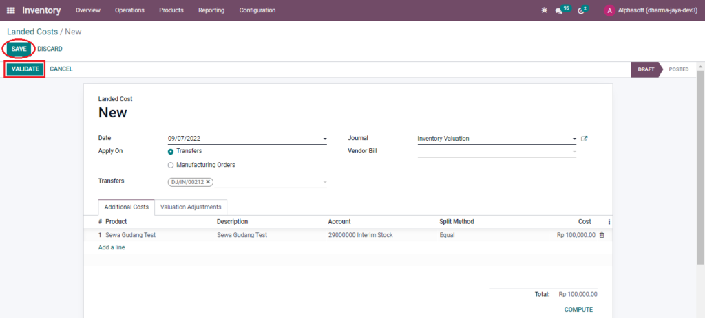 Penerapan Landed Cost pada Produk di Odoo ERP 16