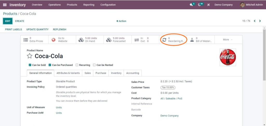 Reordering Rules dan Multiple Quantity pada Odoo ERP 3