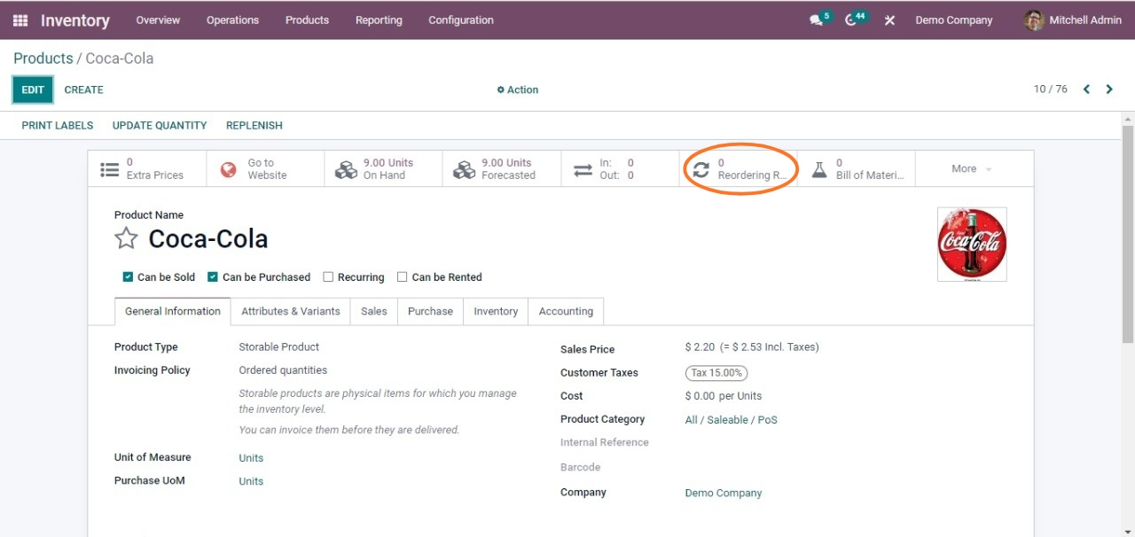 Reordering Rules dan Multiple Quantity pada Odoo ERP